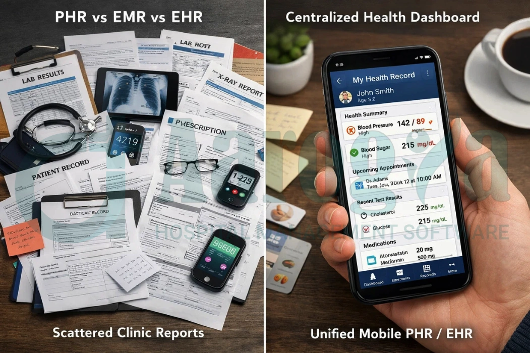 PHR vs EMR vs EHR